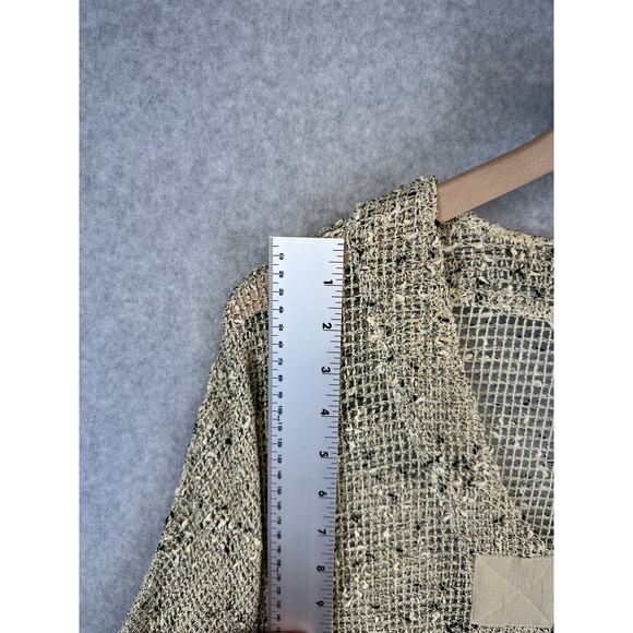 Draper's & Damon's Sweater Womens Size PL Cream Black Crochet Cardigan 2-Button - Picture 12 of 16